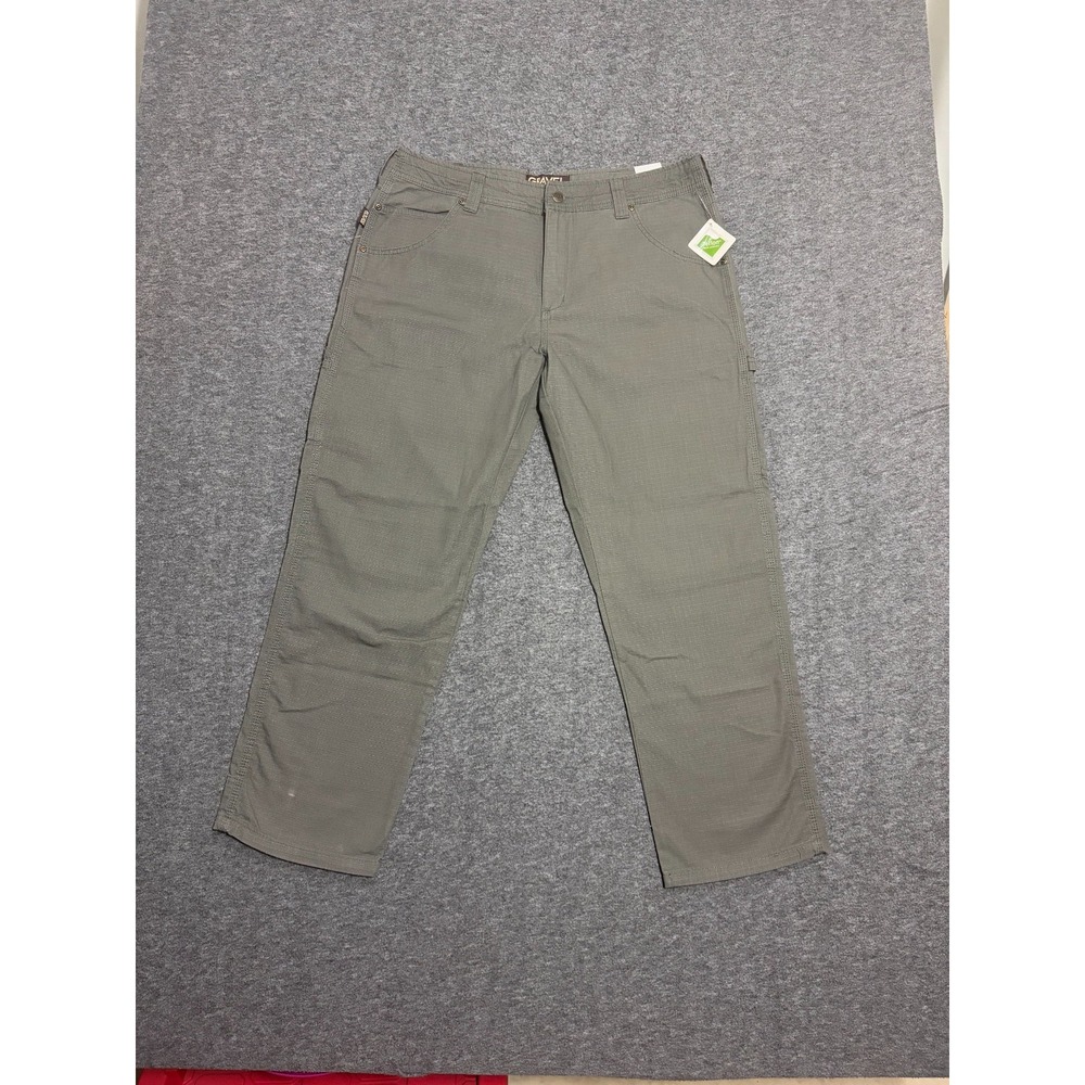 Gravel Gear Ripstop Carpenter Pants Mens 36x30 Olive Relaxed Fit Straight Leg